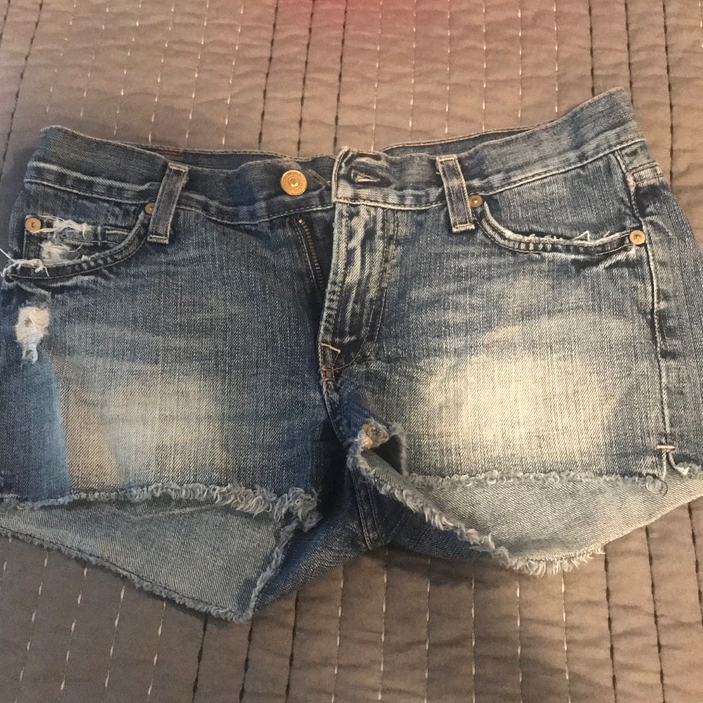 7 for all mankind cut off jean shorts
